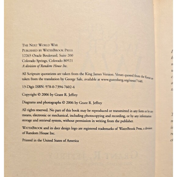The Next World War - Hardcover By Grant RJeffrey - GOOD - Picture 2 of 8